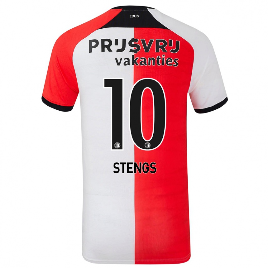 Niño Fútbol Camiseta Calvin Stengs #10 Rojo Blanco 1ª Equipación 2024/25 Argentina