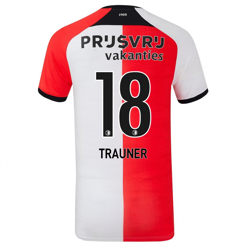 Niño Fútbol Camiseta Gernot Trauner #18 Rojo Blanco 1ª Equipación 2024/25 Argentina