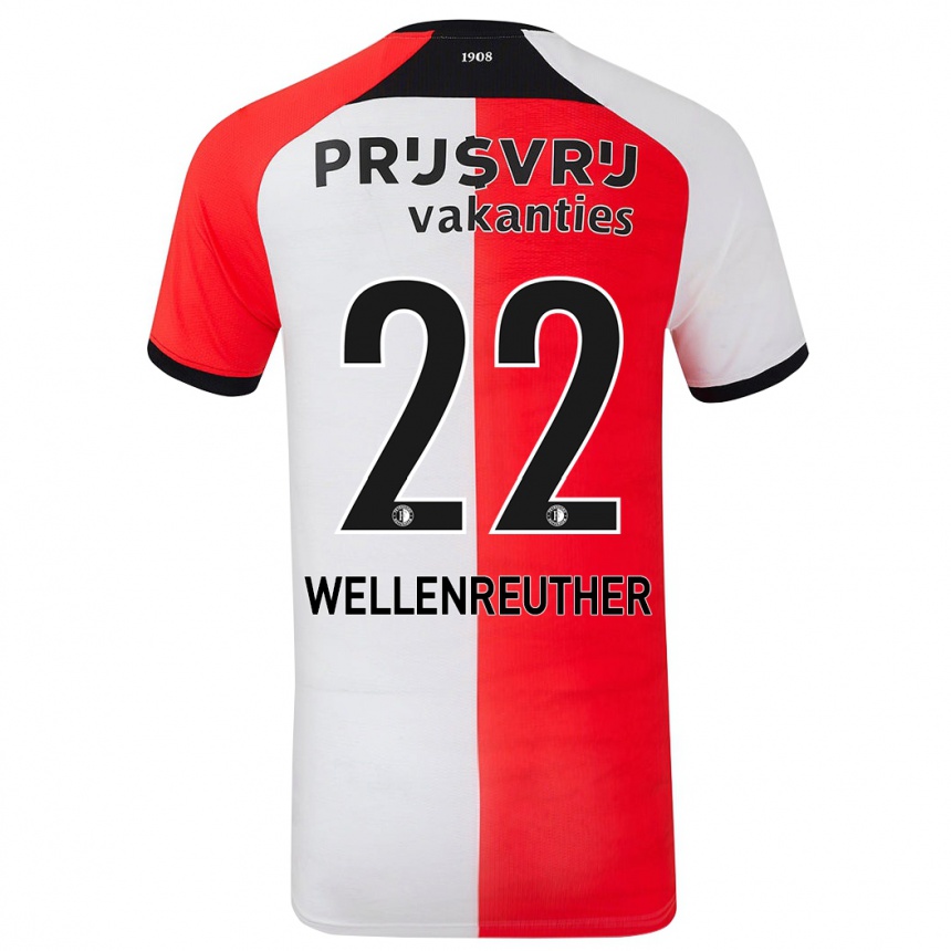 Niño Fútbol Camiseta Timon Wellenreuther #22 Rojo Blanco 1ª Equipación 2024/25 Argentina