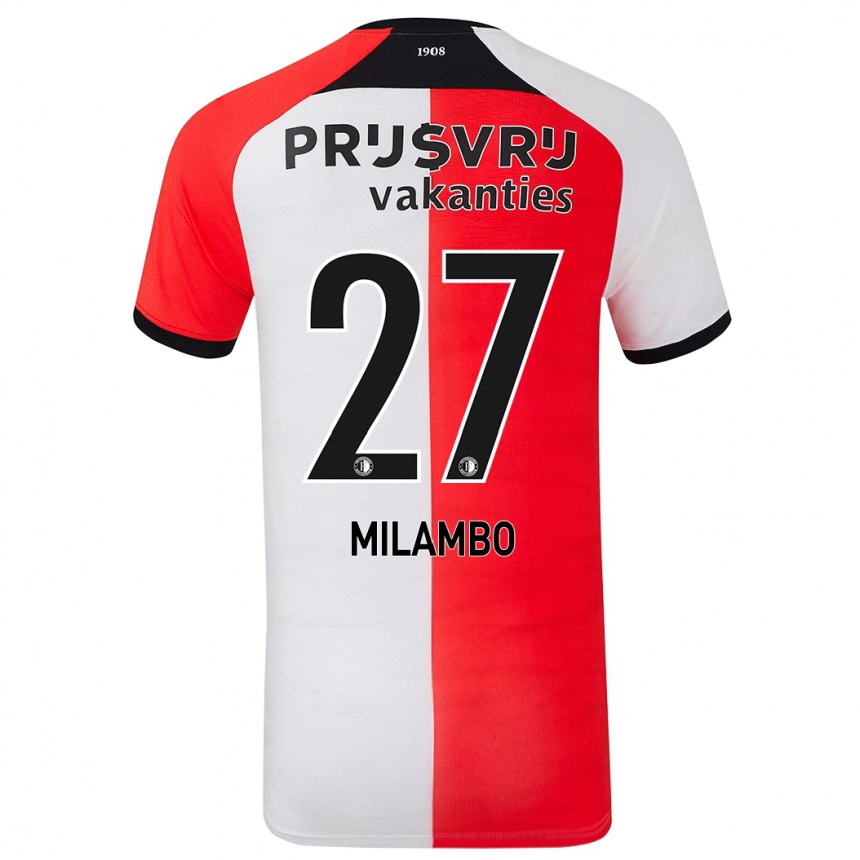 Niño Fútbol Camiseta Antoni Milambo #27 Rojo Blanco 1ª Equipación 2024/25 Argentina