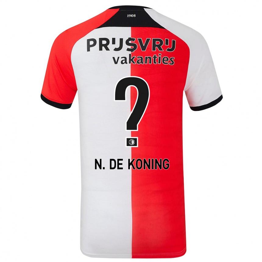 Niño Fútbol Camiseta Nick De Koning #0 Rojo Blanco 1ª Equipación 2024/25 Argentina