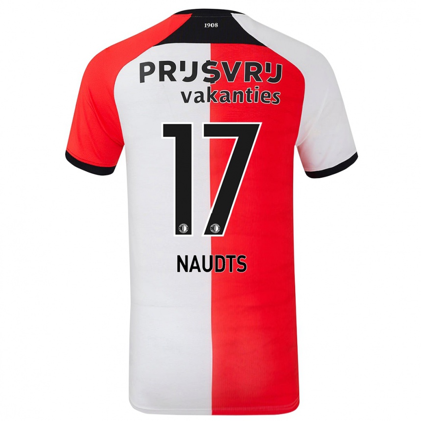 Niño Fútbol Camiseta Jamir Naudts #17 Rojo Blanco 1ª Equipación 2024/25 Argentina