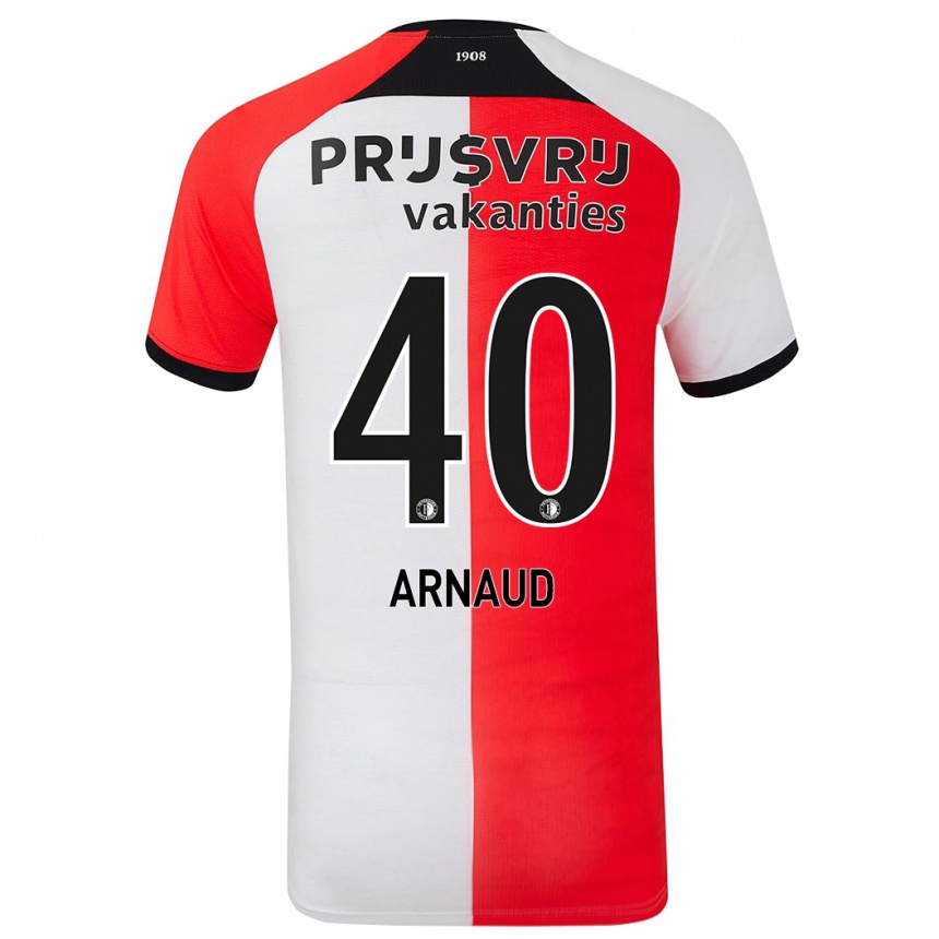 Niño Fútbol Camiseta Lugene Arnaud #40 Rojo Blanco 1ª Equipación 2024/25 Argentina