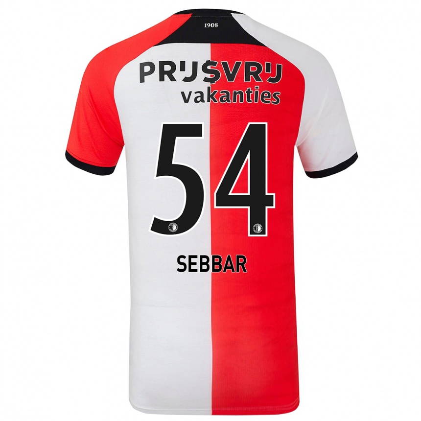 Niño Fútbol Camiseta Marouane Sebbar #54 Rojo Blanco 1ª Equipación 2024/25 Argentina