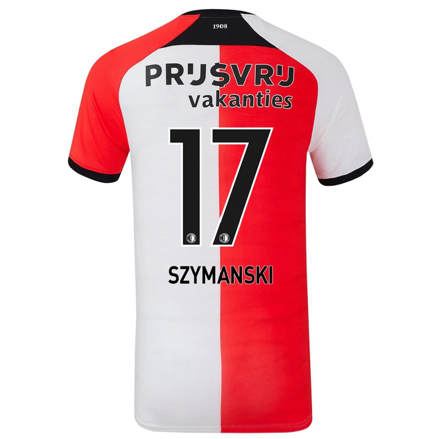 Niño Fútbol Camiseta Sebastian Szymanski #17 Rojo Blanco 1ª Equipación 2024/25 Argentina