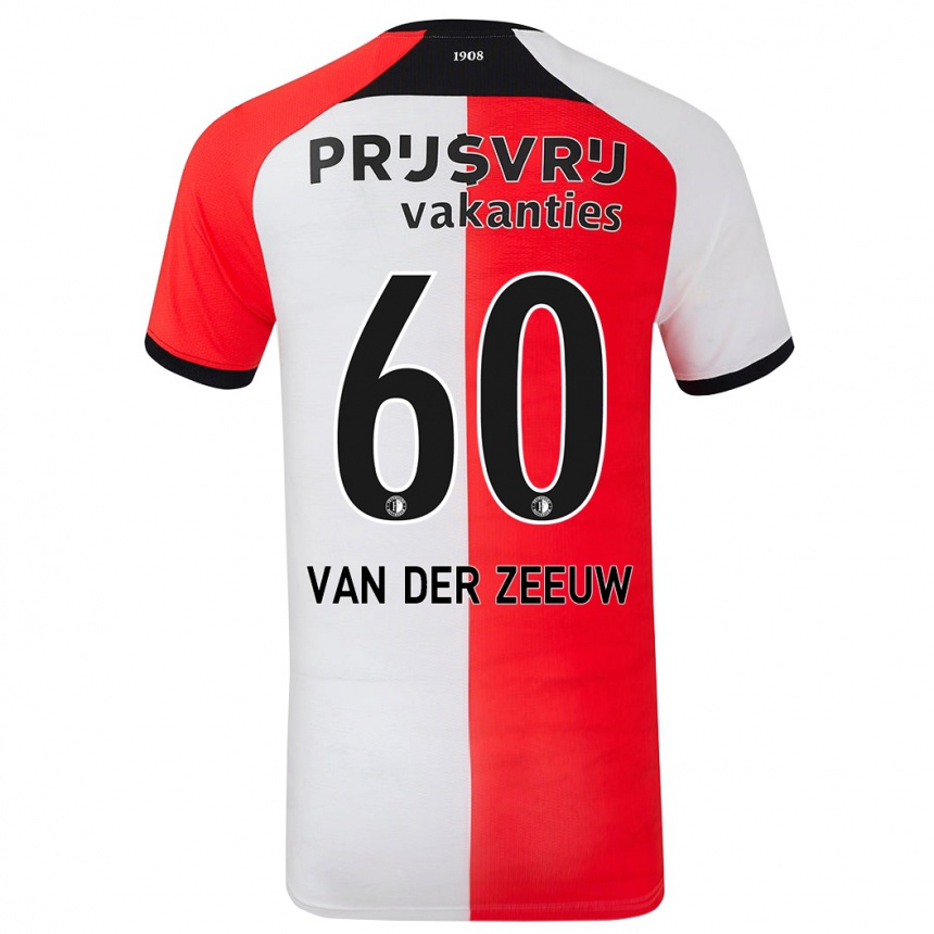 Niño Fútbol Camiseta Twan Van Der Zeeuw #60 Rojo Blanco 1ª Equipación 2024/25 Argentina