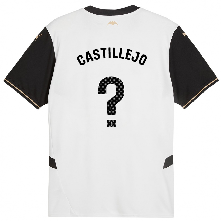 Niño Fútbol Camiseta Samu Castillejo #0 Blanco Negro 1ª Equipación 2024/25 Argentina