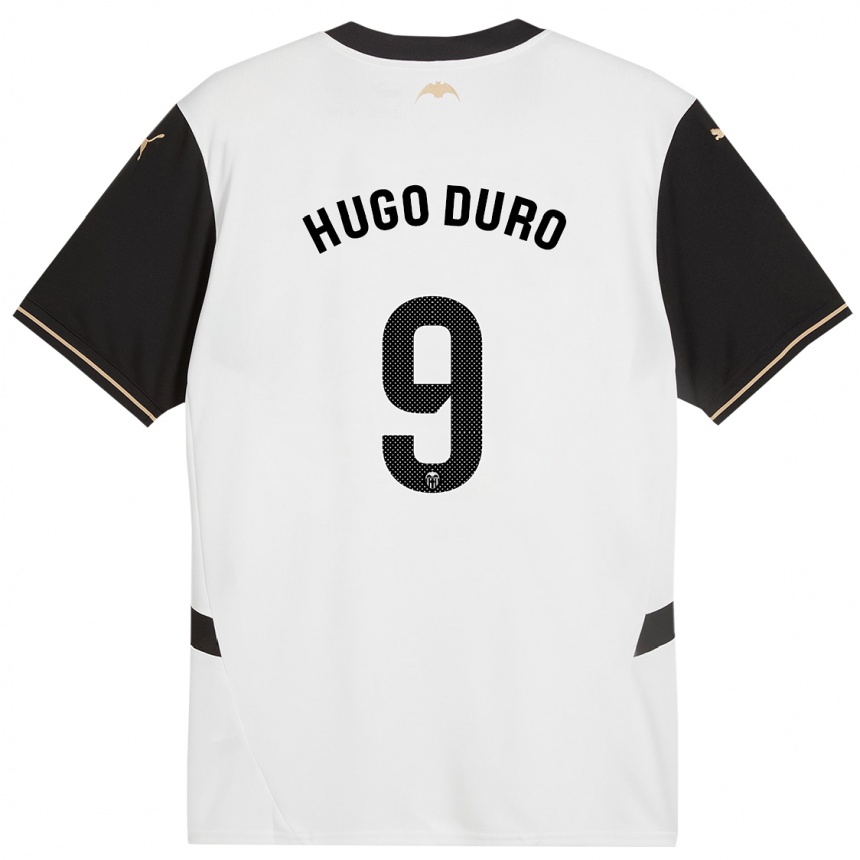 Niño Fútbol Camiseta Hugo Duro #9 Blanco Negro 1ª Equipación 2024/25 Argentina