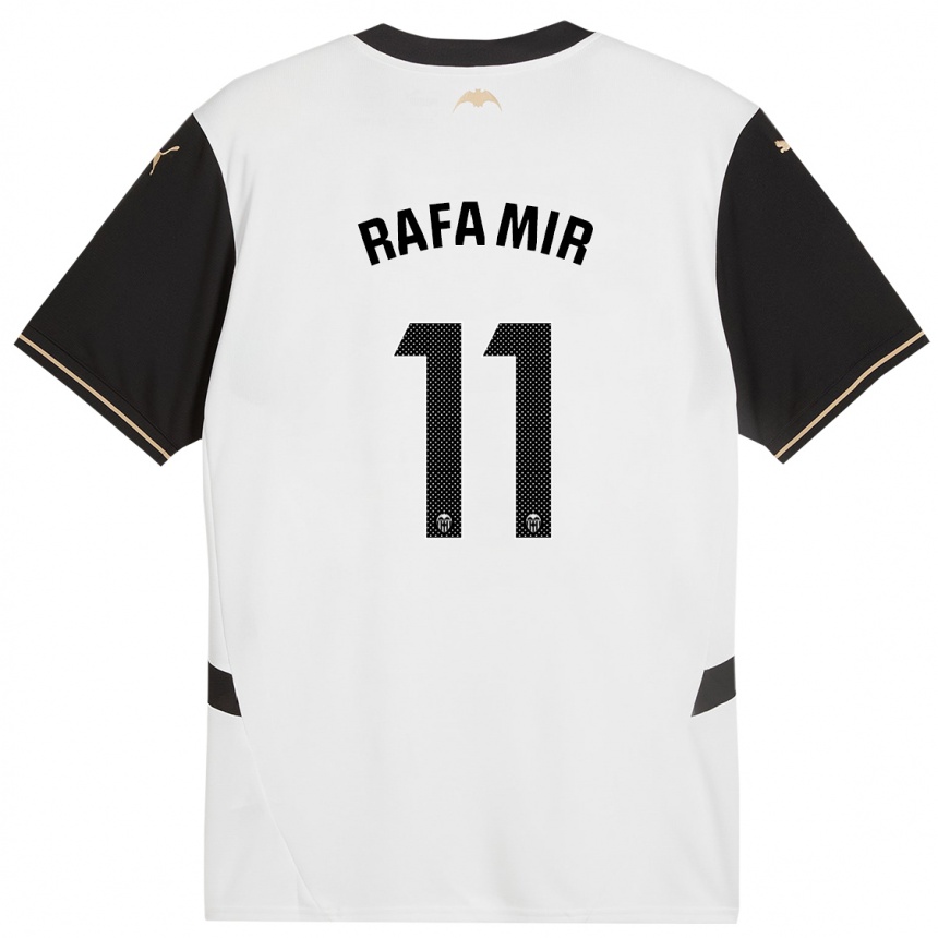 Niño Fútbol Camiseta Rafa Mir #11 Blanco Negro 1ª Equipación 2024/25 Argentina