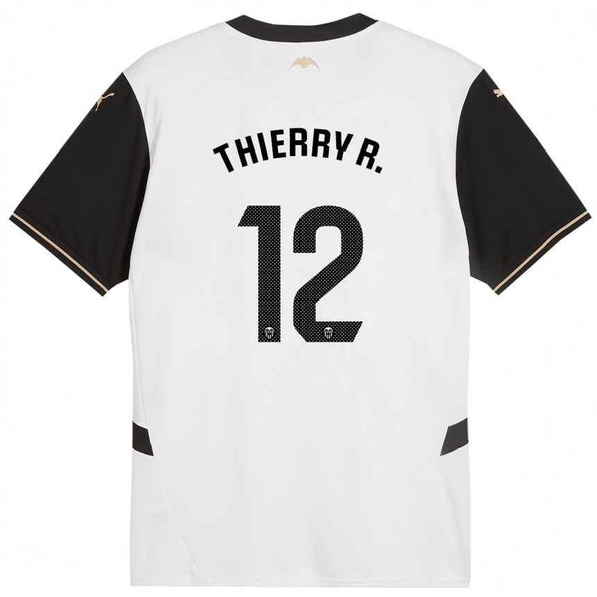 Niño Fútbol Camiseta Thierry Correia #12 Blanco Negro 1ª Equipación 2024/25 Argentina