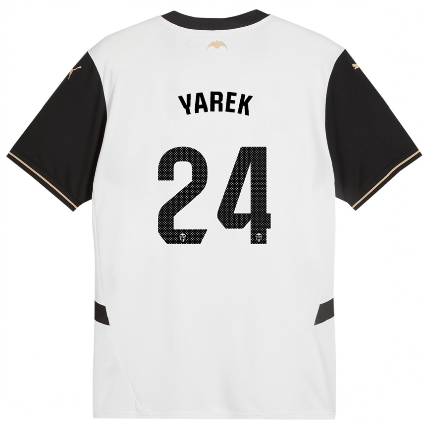 Niño Fútbol Camiseta Yarek Gasiorowski #24 Blanco Negro 1ª Equipación 2024/25 Argentina