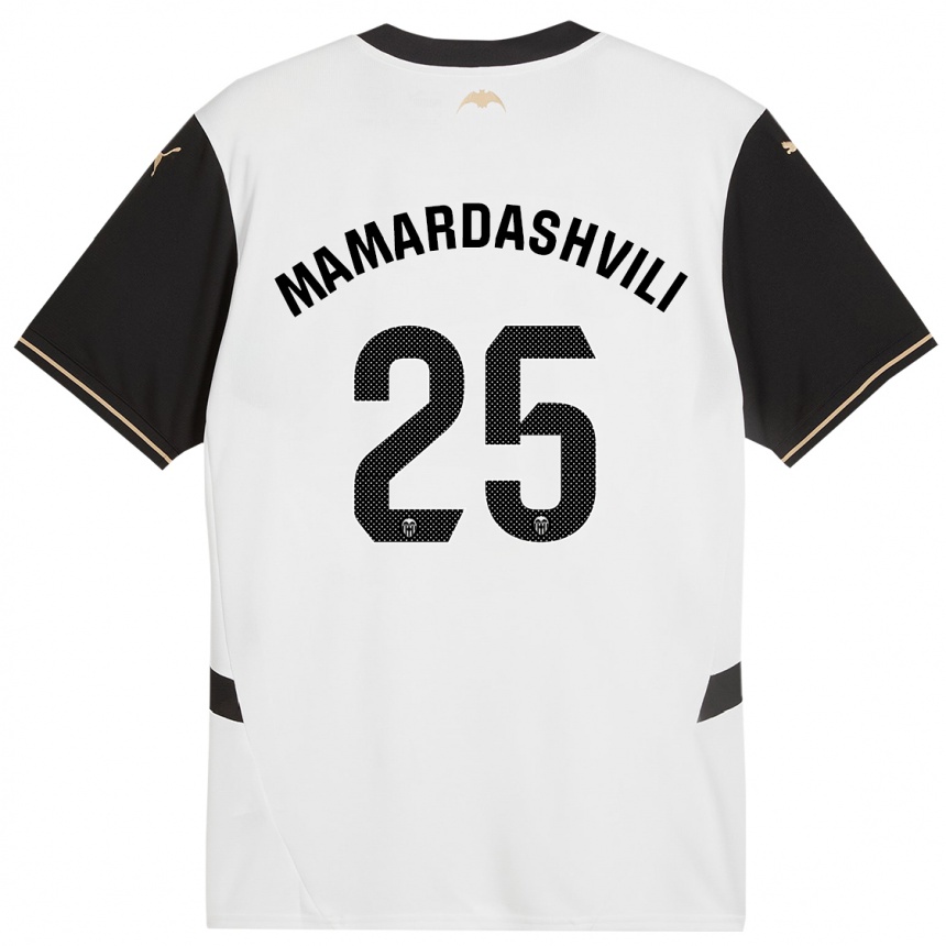 Niño Fútbol Camiseta Giorgi Mamardashvili #25 Blanco Negro 1ª Equipación 2024/25 Argentina