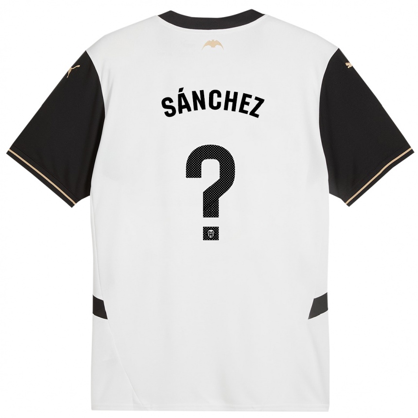 Niño Fútbol Camiseta Dani Sánchez #0 Blanco Negro 1ª Equipación 2024/25 Argentina