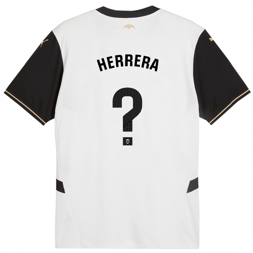 Niño Fútbol Camiseta Iker Herrera #0 Blanco Negro 1ª Equipación 2024/25 Argentina