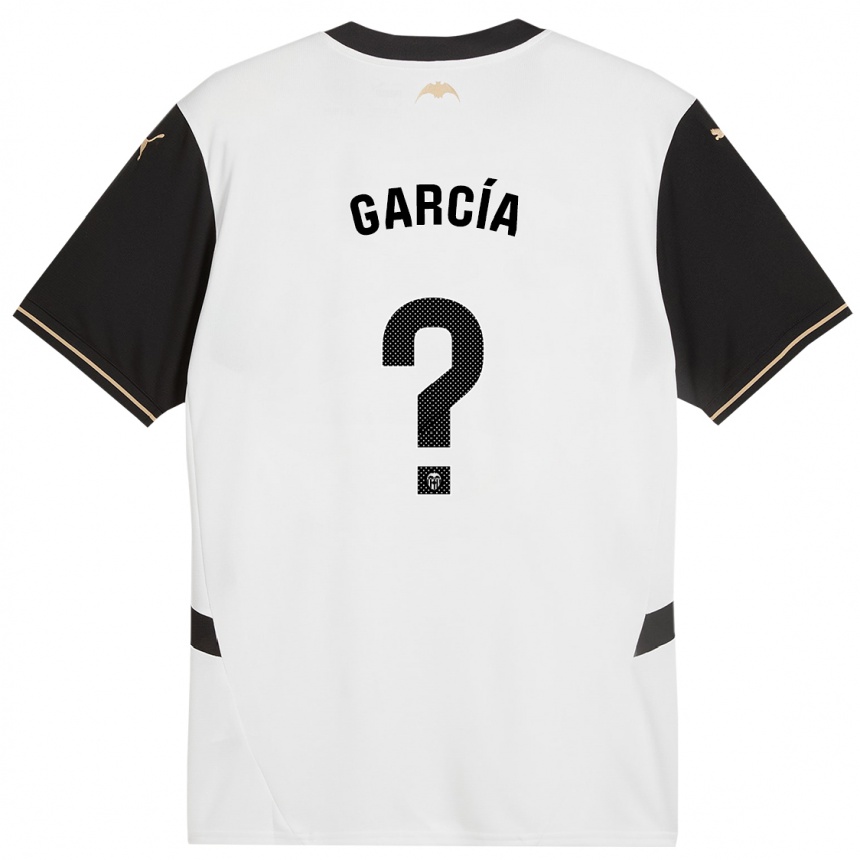 Niño Fútbol Camiseta Víctor García #0 Blanco Negro 1ª Equipación 2024/25 Argentina