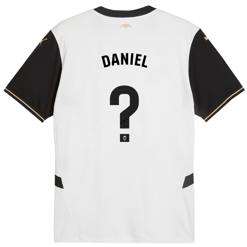 Niño Fútbol Camiseta Daniel Jiménez #0 Blanco Negro 1ª Equipación 2024/25 Argentina