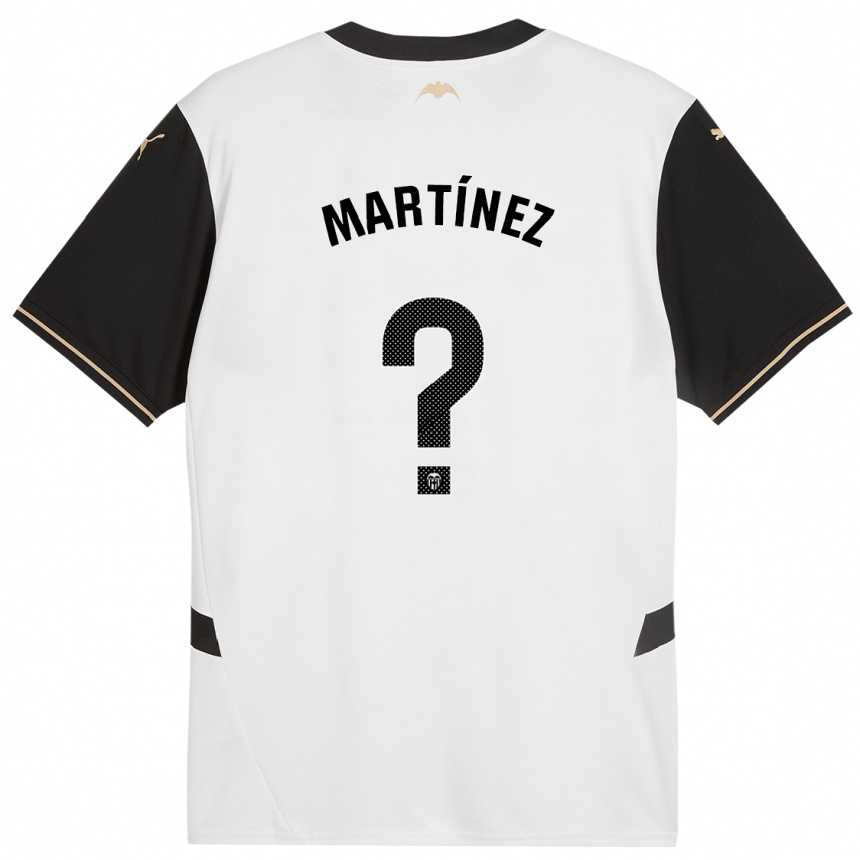 Niño Fútbol Camiseta David Martínez #0 Blanco Negro 1ª Equipación 2024/25 Argentina