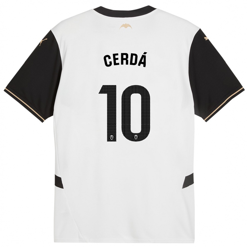 Niño Fútbol Camiseta Alex Cerdá #10 Blanco Negro 1ª Equipación 2024/25 Argentina