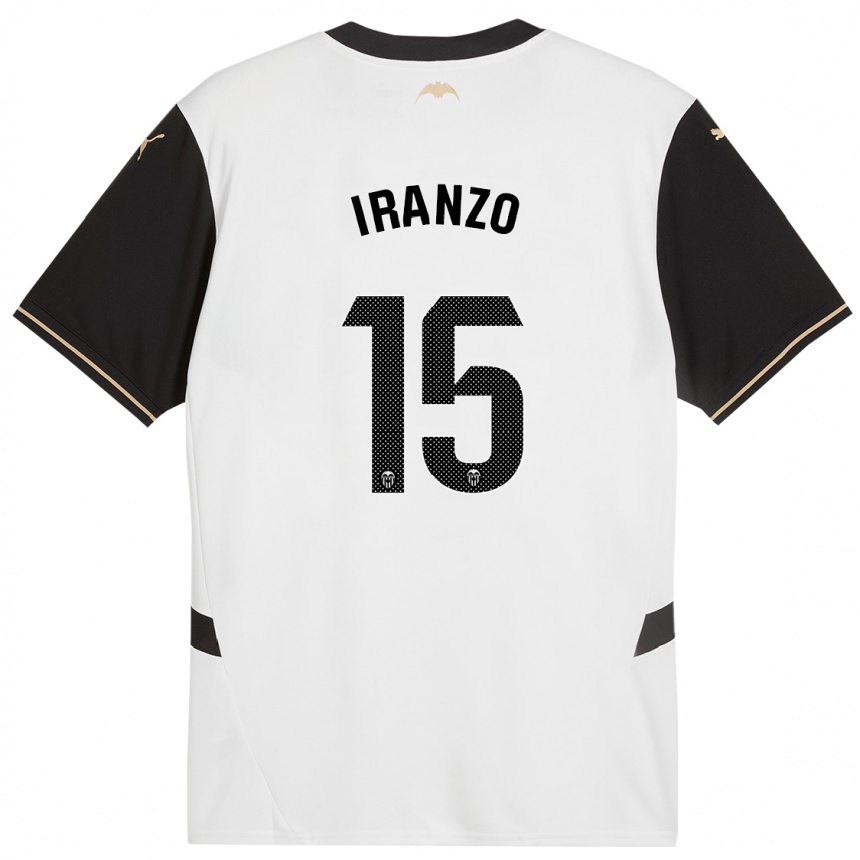 Niño Fútbol Camiseta Rubén Iranzo #15 Blanco Negro 1ª Equipación 2024/25 Argentina