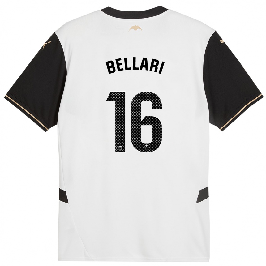 Niño Fútbol Camiseta Hamza Bellari #16 Blanco Negro 1ª Equipación 2024/25 Argentina