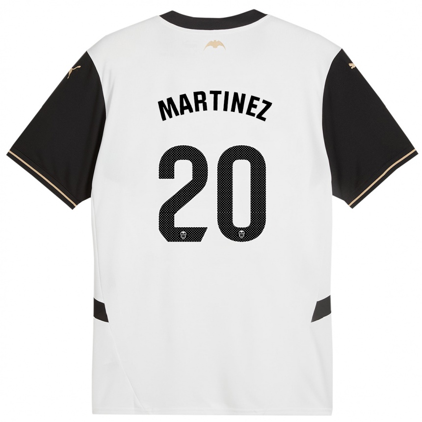 Niño Fútbol Camiseta Asun Martínez #20 Blanco Negro 1ª Equipación 2024/25 Argentina