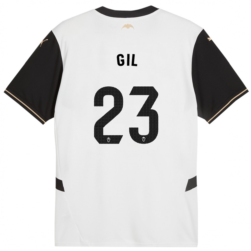 Niño Fútbol Camiseta Elena Gil #23 Blanco Negro 1ª Equipación 2024/25 Argentina