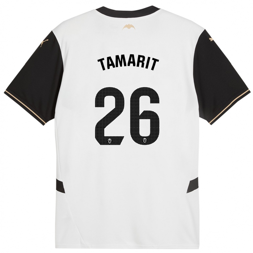 Niño Fútbol Camiseta Sara Tamarit #26 Blanco Negro 1ª Equipación 2024/25 Argentina