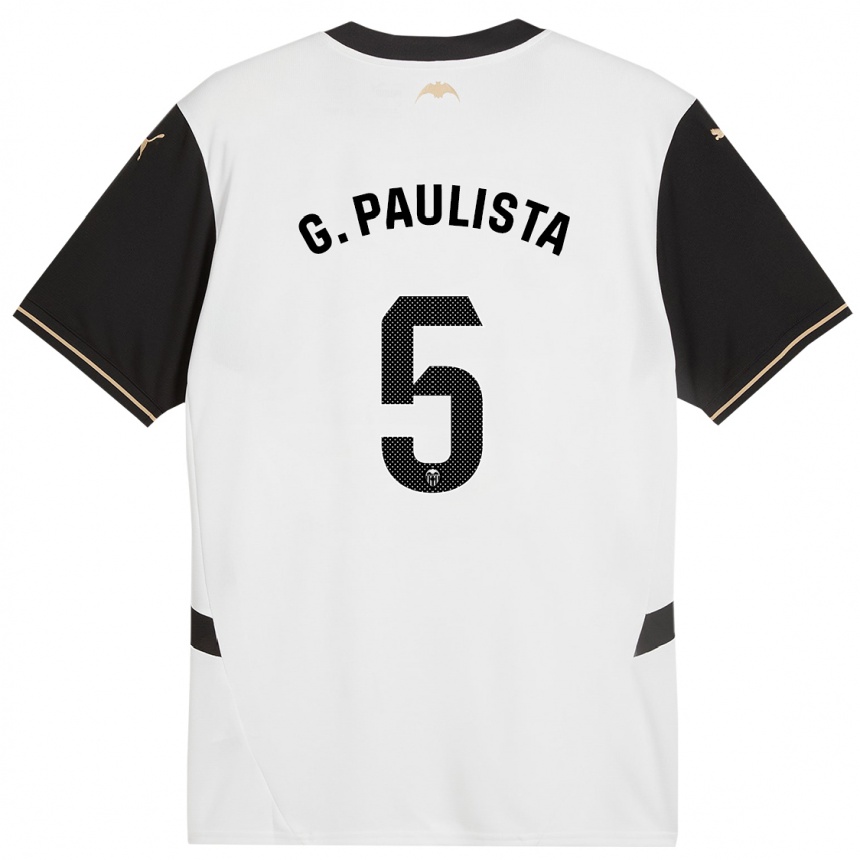 Niño Fútbol Camiseta Gabriel Paulista #5 Blanco Negro 1ª Equipación 2024/25 Argentina