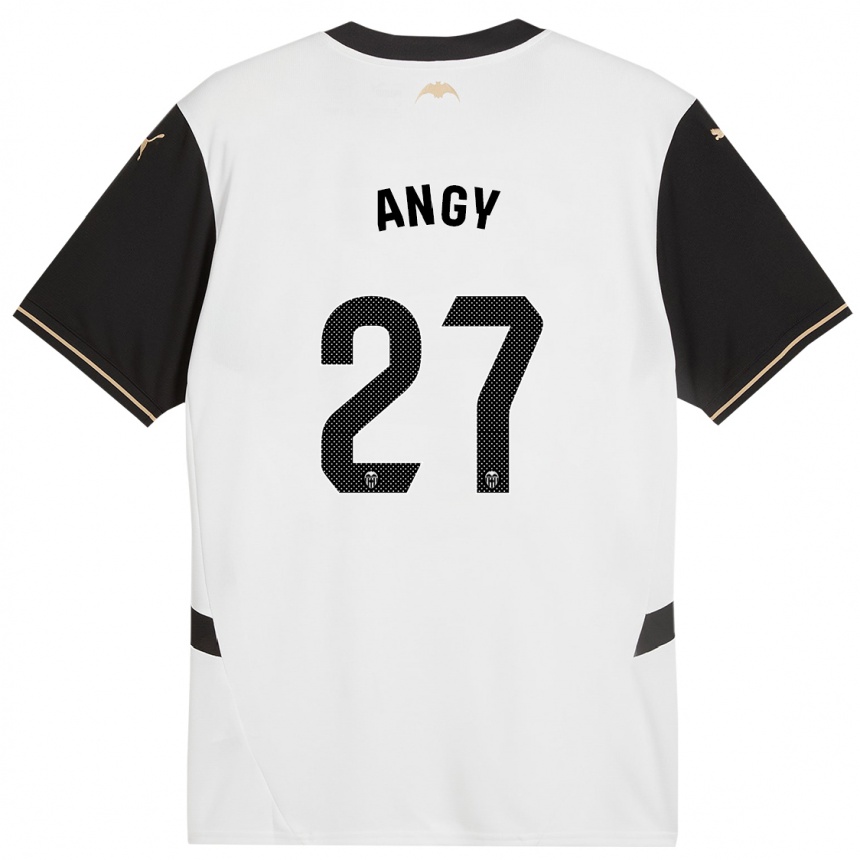 Niño Fútbol Camiseta Angy #27 Blanco Negro 1ª Equipación 2024/25 Argentina