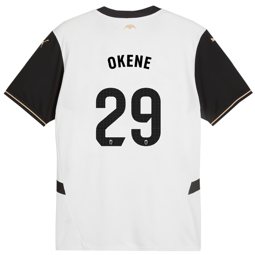 Niño Fútbol Camiseta Andrea Okene #29 Blanco Negro 1ª Equipación 2024/25 Argentina