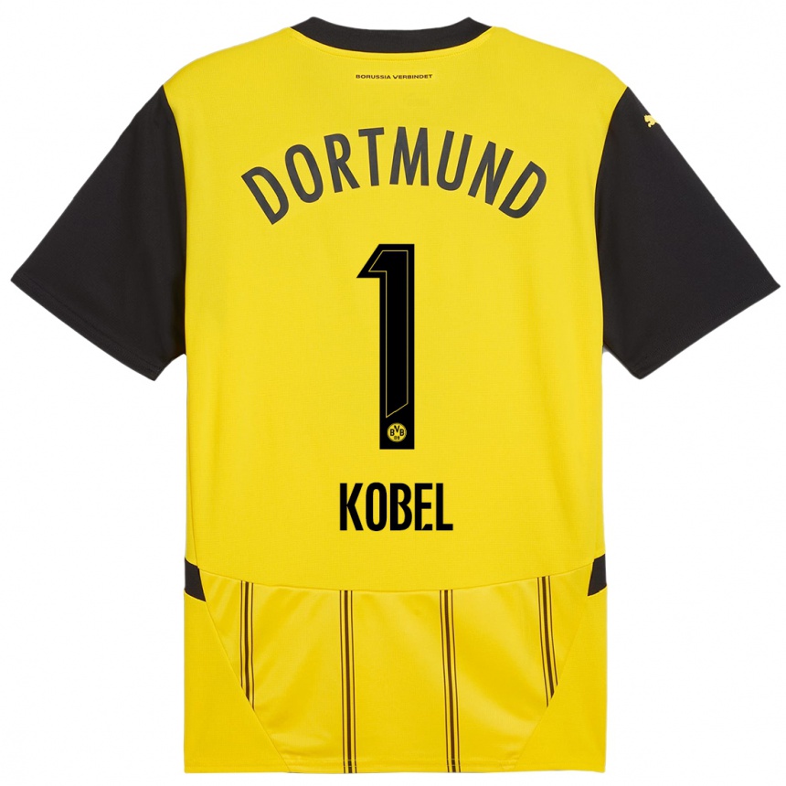 Niño Fútbol Camiseta Gregor Kobel #1 Amarillo Negro 1ª Equipación 2024/25 Argentina