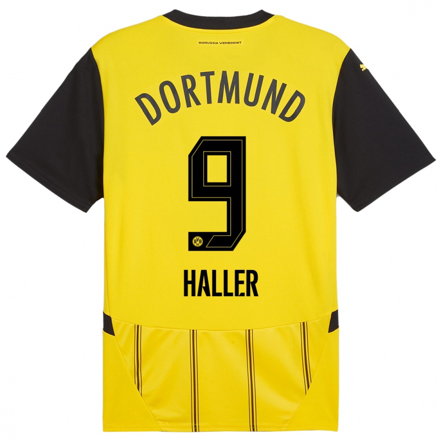 Niño Fútbol Camiseta Sebastien Haller #9 Amarillo Negro 1ª Equipación 2024/25 Argentina