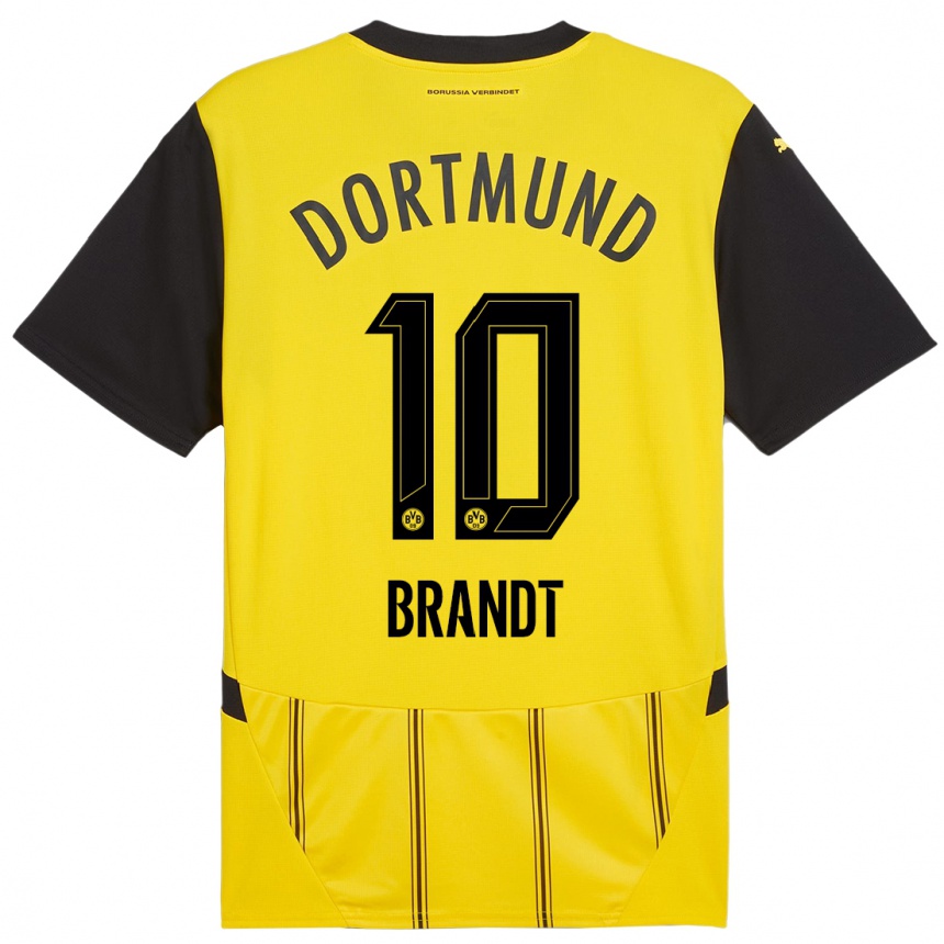 Niño Fútbol Camiseta Julian Brandt #10 Amarillo Negro 1ª Equipación 2024/25 Argentina