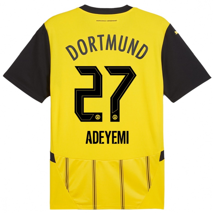 Niño Fútbol Camiseta Karim Adeyemi #27 Amarillo Negro 1ª Equipación 2024/25 Argentina