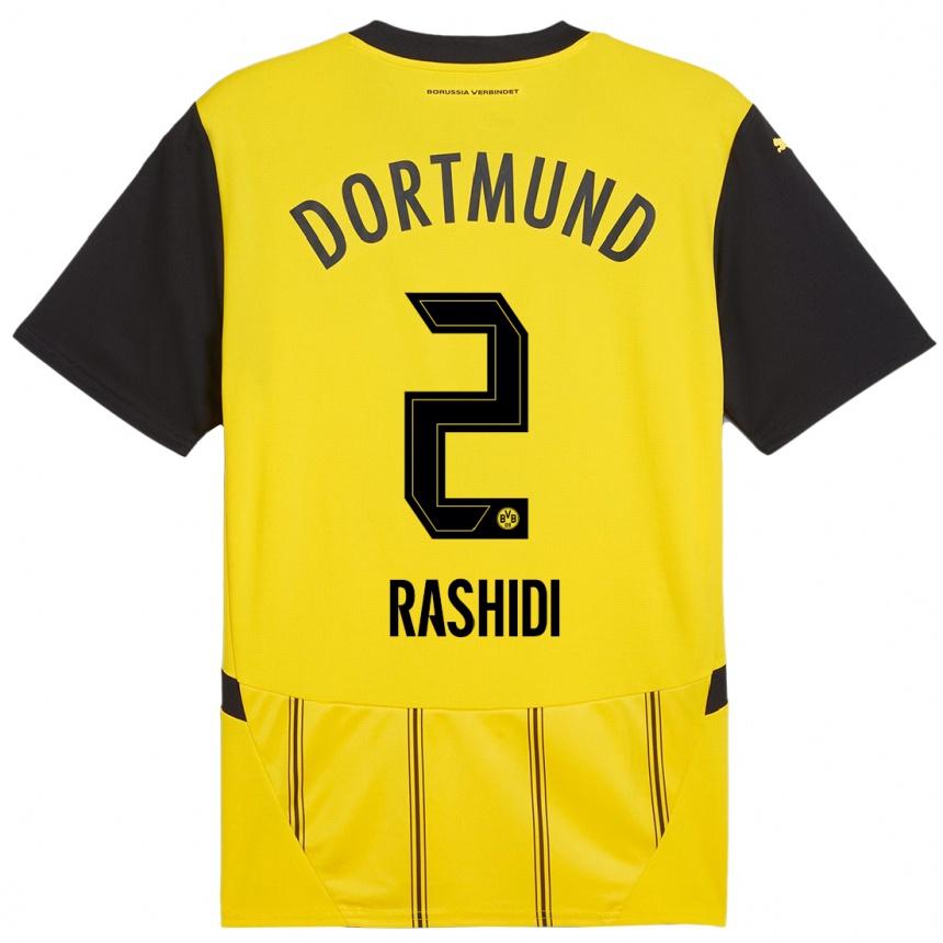 Niño Fútbol Camiseta William Rashidi #2 Amarillo Negro 1ª Equipación 2024/25 Argentina