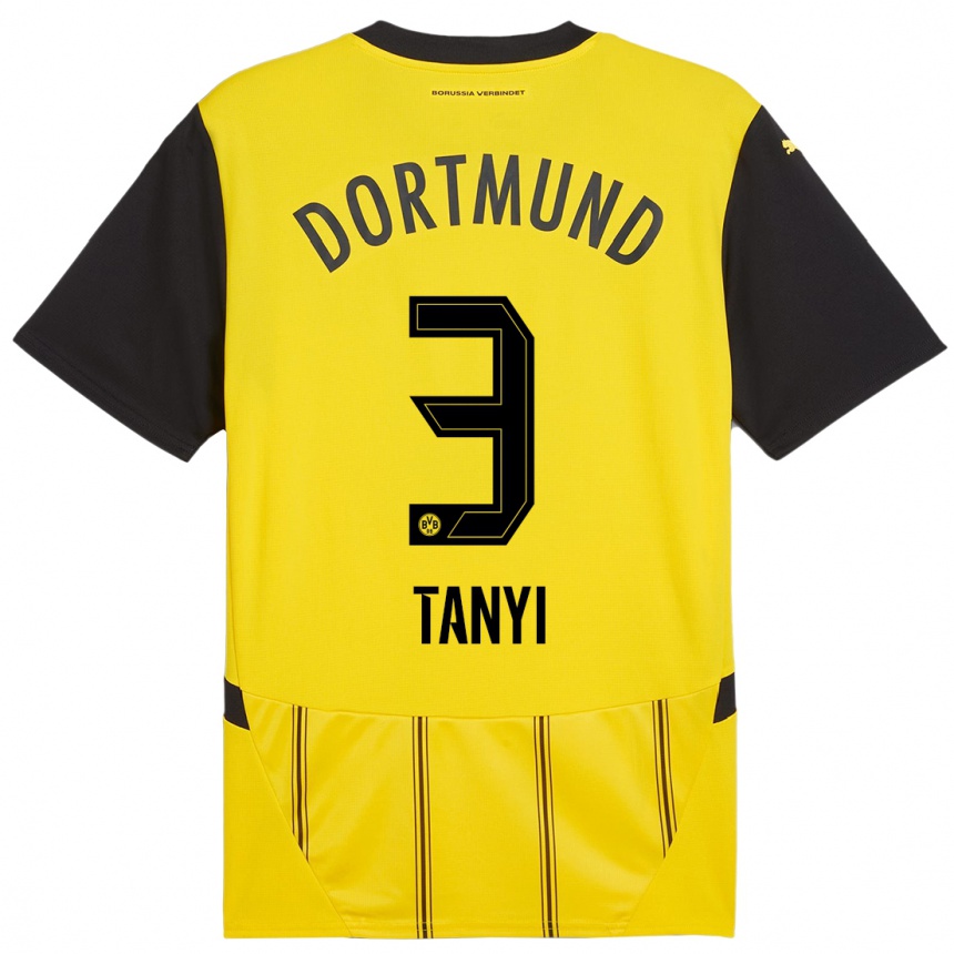 Niño Fútbol Camiseta Paul Tanyi #3 Amarillo Negro 1ª Equipación 2024/25 Argentina