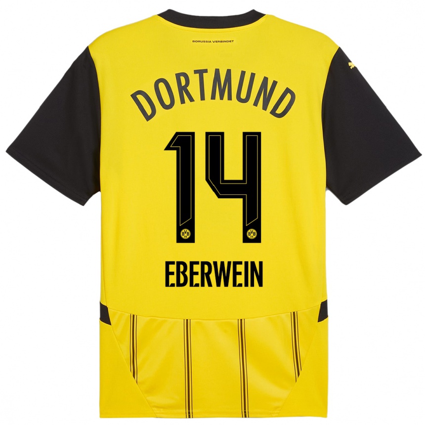 Niño Fútbol Camiseta Michael Eberwein #14 Amarillo Negro 1ª Equipación 2024/25 Argentina