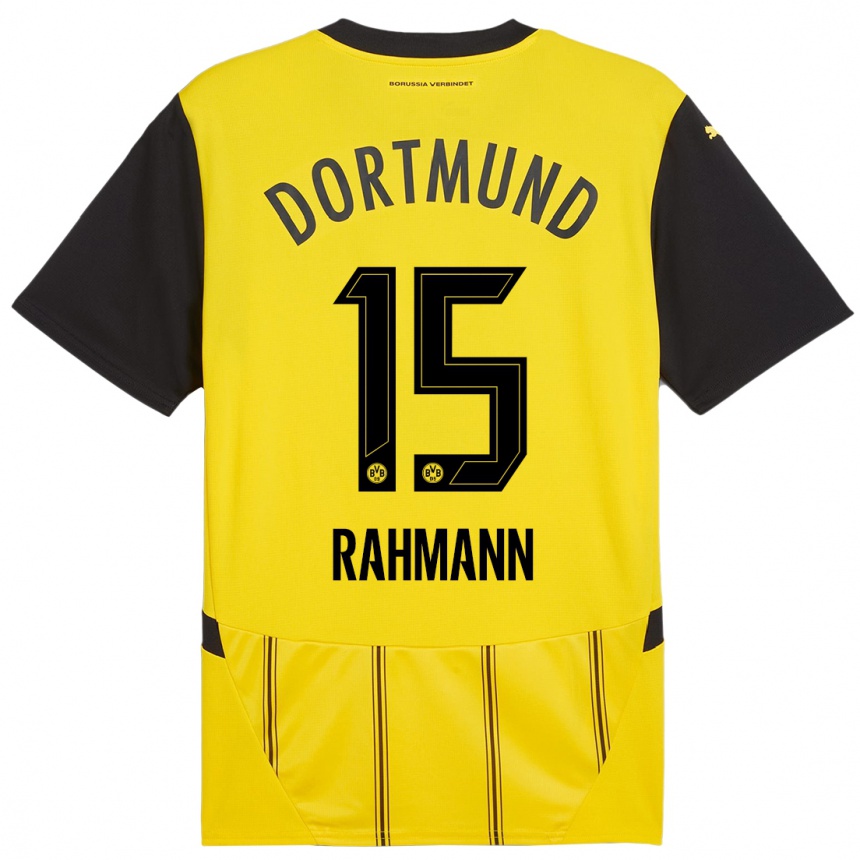 Niño Fútbol Camiseta Luke Rahmann #15 Amarillo Negro 1ª Equipación 2024/25 Argentina