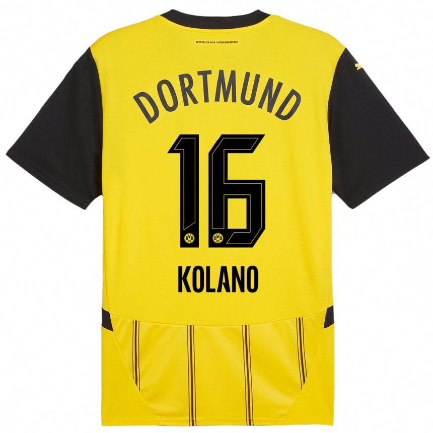 Niño Fútbol Camiseta Damian Kolano #16 Amarillo Negro 1ª Equipación 2024/25 Argentina