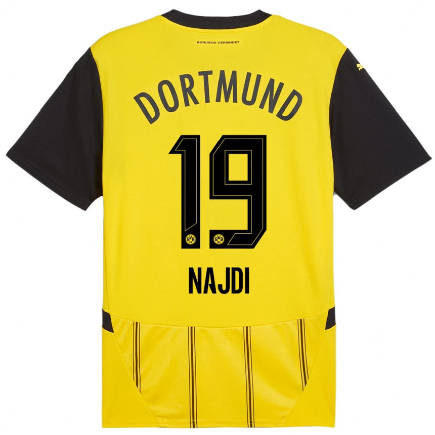 Niño Fútbol Camiseta Ahmad Najdi #19 Amarillo Negro 1ª Equipación 2024/25 Argentina