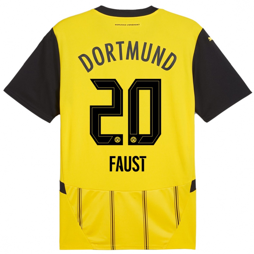 Niño Fútbol Camiseta Tom Faust #20 Amarillo Negro 1ª Equipación 2024/25 Argentina