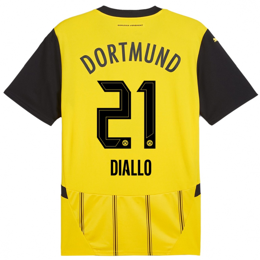 Niño Fútbol Camiseta Ousmane Diallo #21 Amarillo Negro 1ª Equipación 2024/25 Argentina