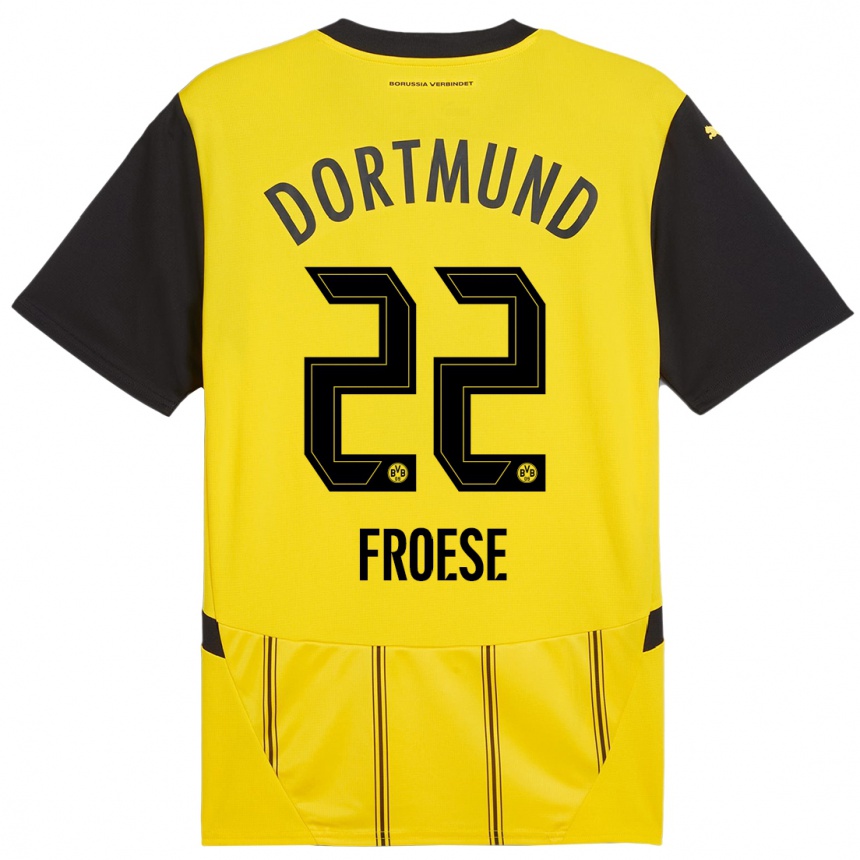 Niño Fútbol Camiseta Julien Froese #22 Amarillo Negro 1ª Equipación 2024/25 Argentina