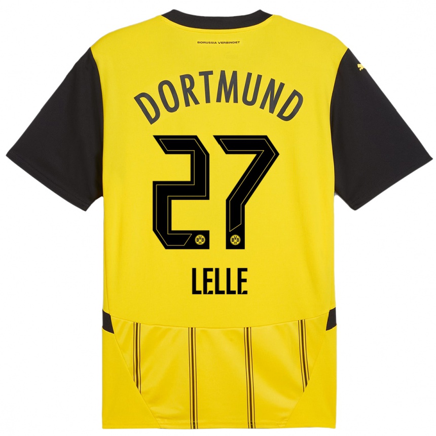 Niño Fútbol Camiseta David Lelle #27 Amarillo Negro 1ª Equipación 2024/25 Argentina