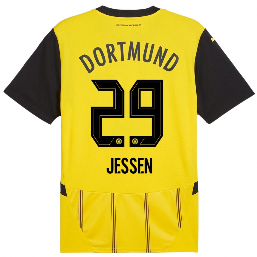 Niño Fútbol Camiseta Niklas Jessen #29 Amarillo Negro 1ª Equipación 2024/25 Argentina