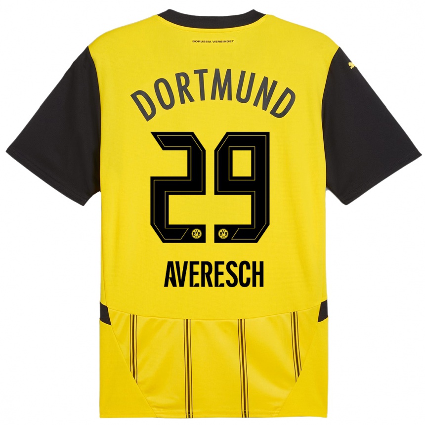 Niño Fútbol Camiseta Noah Averesch #29 Amarillo Negro 1ª Equipación 2024/25 Argentina