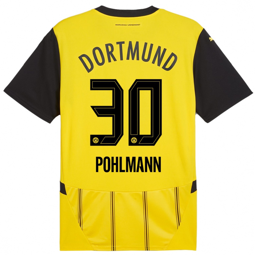 Niño Fútbol Camiseta Ole Pohlmann #30 Amarillo Negro 1ª Equipación 2024/25 Argentina