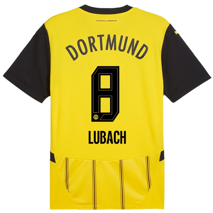 Niño Fútbol Camiseta Rafael Lubach #8 Amarillo Negro 1ª Equipación 2024/25 Argentina