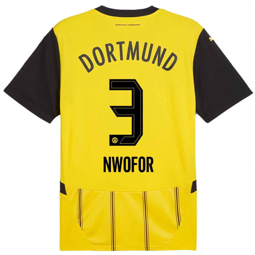 Niño Fútbol Camiseta Jamie Nwofor #3 Amarillo Negro 1ª Equipación 2024/25 Argentina