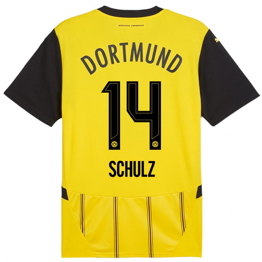 Niño Fútbol Camiseta Nico Schulz #14 Amarillo Negro 1ª Equipación 2024/25 Argentina